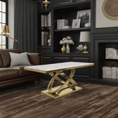 Luxury Marble Top Side Table with Golden Stainless Steel Base – Modern Accent Table - marble side table for living room - view 6 | Kraft Vision
