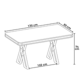 Zenith Dining Table - premium wood and metal dining table for dining room - view 3 | Kraft Vision