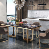 Antique Style Dining Table - premium wood and metal dining table for dining room - view 2 | Kraft Vision