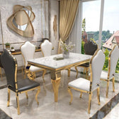 Vintage Grace Table - premium wood and metal dining table for dining room - view 2 | Kraft Vision