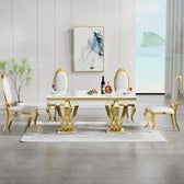 Regal Dining Table - premium wood and metal dining table for dining room - view 1 | Kraft Vision