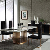 Nova Dining Table - premium wood and metal dining table for dining room - view 2 | Kraft Vision