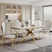 Sleek Line Dining Table - premium wood and metal dining table for dining room - view 3 | Kraft Vision