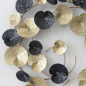 Modern Abstract Metal Wall Art – Black & Gold Circular Design - gold-finished metal wall art for living room wall - view 6 | Kraft Vision