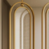 Modern Black Frame Rattan Weave Partition - handcrafted Room Divider for living room - view 10 | Kraft Vision