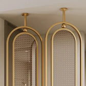 Modern Black Frame Rattan Weave Partition - handcrafted Room Divider for living room - view 11 | Kraft Vision