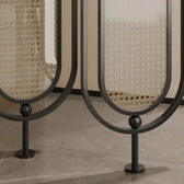 Modern Black Frame Rattan Weave Partition - handcrafted Room Divider for living room - view 9 | Kraft Vision