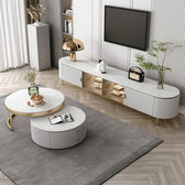 Modern Luxury Marble Coffee Table Set with Gold Accents – Living Room Centerpiece - marble center table for living room - view 1 | Kraft Vision