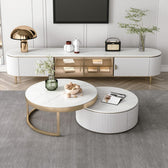 Modern Luxury Marble Coffee Table Set with Gold Accents – Living Room Centerpiece - marble center table for living room - view 4 | Kraft Vision