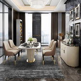 Gather Dining Table - premium wood and metal dining table for dining room - view 3 | Kraft Vision