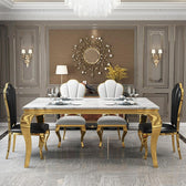 Elite Dining Table - premium wood and metal dining table for dining room - view 1 | Kraft Vision