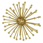 3D Abstract Burst Metal Wall Art – Golden Wall Sculpture (Set of 3) - gold-finished metal wall art for living room wall - view 3 | Kraft Vision