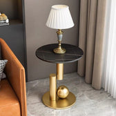 Modern Marble-Top Side Table with Gold PVD - marble furniture for living room | Kraft Vision