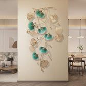 Ginkgo Leaf Metal Wall Art – Green & Gold Hanging Décor - gold-finished metal wall art for living room wall - view 3 | Kraft Vision