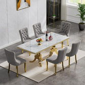 Monarch Dining Table - premium wood and metal dining table for dining room - view 2 | Kraft Vision