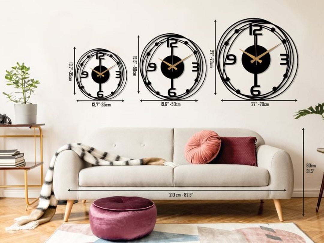 Round Ring Black Coated Wall Clock