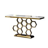 Luxury Honeycomb Console Table - handcrafted Console for entryway - view 4 | Kraft Vision