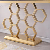 Luxury Honeycomb Console Table - handcrafted Console for entryway - view 2 | Kraft Vision