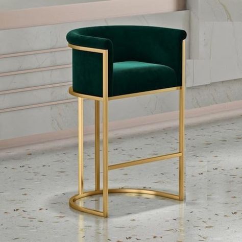 METAL LEGS BAR CHAIRS WITH VELVET SEATING