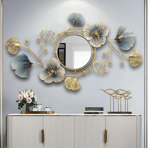 Rectangle Flower Design Wall Mirror
