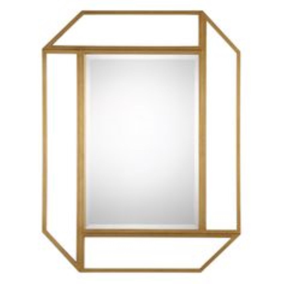 Rectangle Gold Plated Wall Mirror Design
