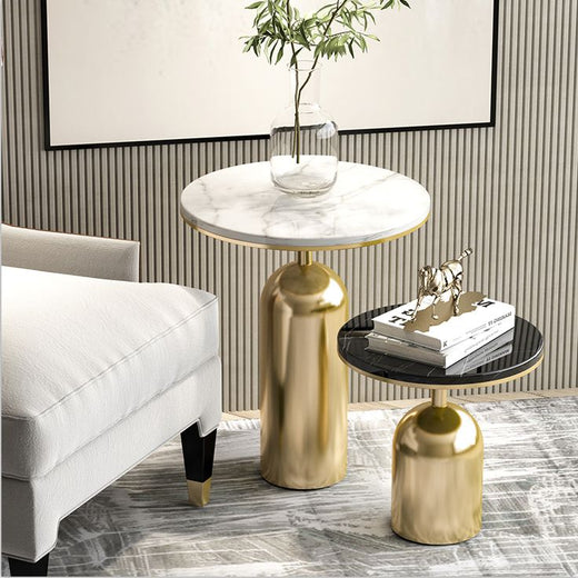 Luxury Marble & Gold Side Table Set - marble furniture for living room | Kraft Vision