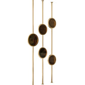 Luxury Gold Frame Circular Mirror Partition – Art Deco Style - gold-finished metal Room Divider for entryway or bedroom - view 4 | Kraft Vision