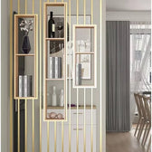 Luxury Wooden Slat Partition Shelf Divider - solid wood Room Divider for living room - view 2 | Kraft Vision
