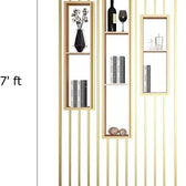 Luxury Wooden Slat Partition Shelf Divider - solid wood Room Divider for living room - view 3 | Kraft Vision