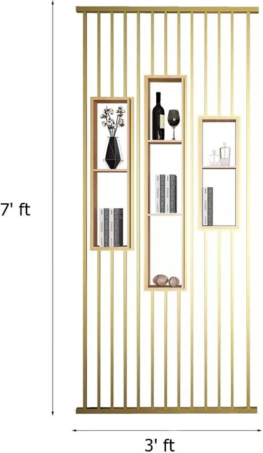 Luxury Wooden Slat Partition Shelf Divider